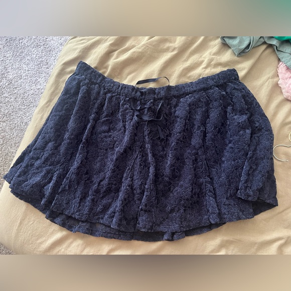 Aerie Midnight Blue Lace Mini Skirt - Picture 3 of 6